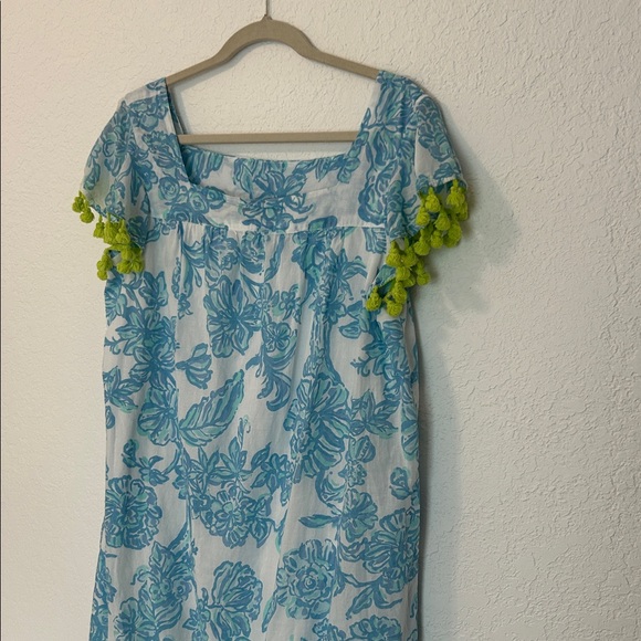 Sail to Sable Blue and Green Patterned Dress - Picture 2 of 8